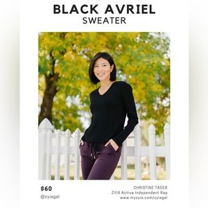 Zyia Black Avriel Sweater, Size XL